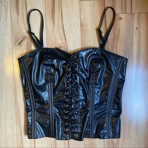 🖤tripp nyc🖤 faux leather corset top